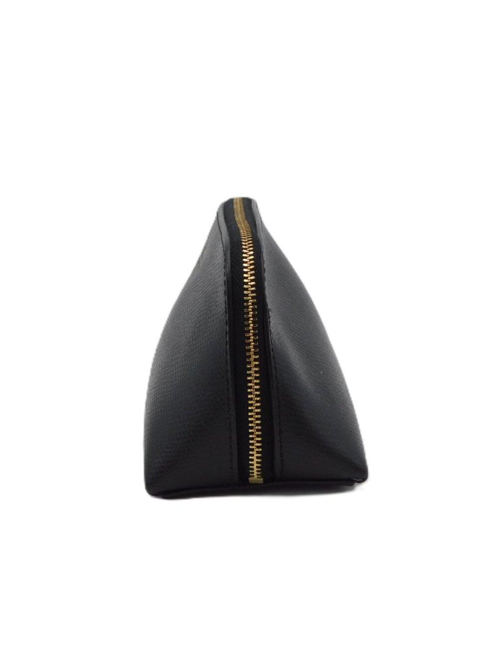 Coach Black Textured Leather Zip Cosmetic Pouch Makeup Bag w/Gold Logo | EUC - Picture 3 of 10
